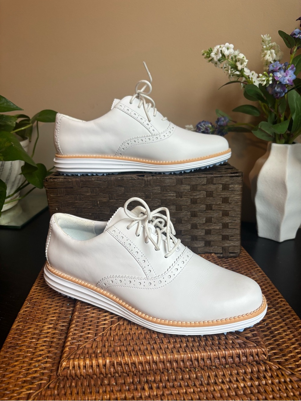 Cole Haan OriginalGrand Waterproof Golf Shoes White Leather Women’s Size 9B